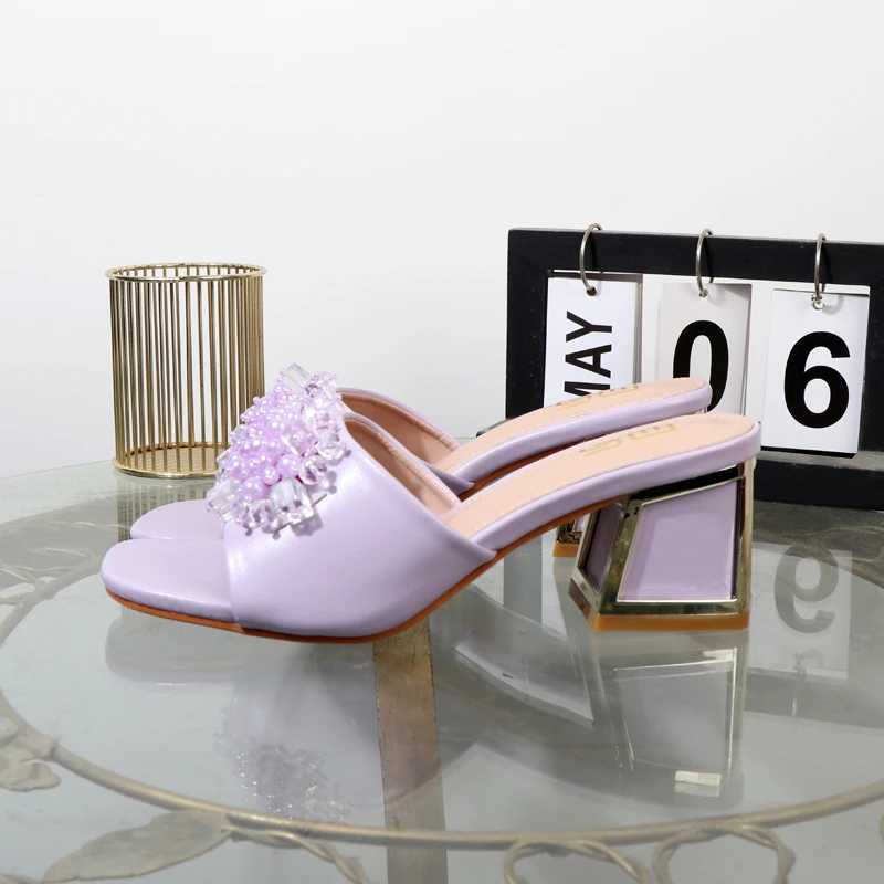 High 2024 Summer Rhine Pearl Sandals Sliding Warm Shoes Plus Size Outer Sandals Fur Sandals 6CM Y250317
