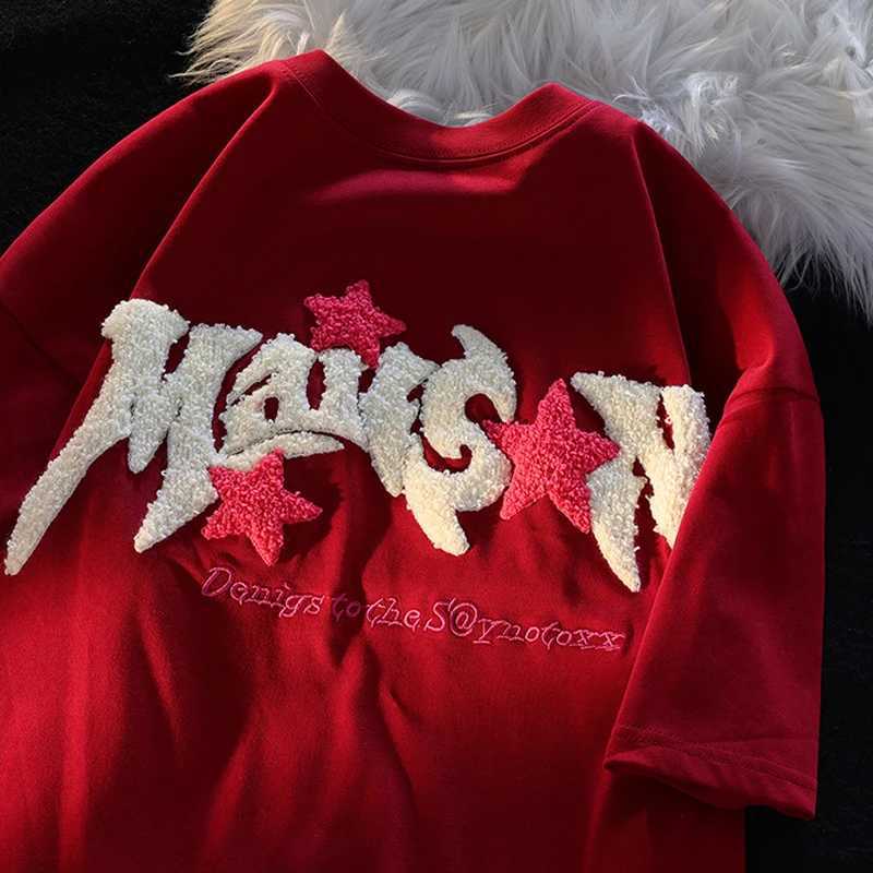 Embracery Letter Fashion Womens T-shirt Summer 2024 American Retro Womens T-shirt Interesting Printed Design Y2k TopT250318