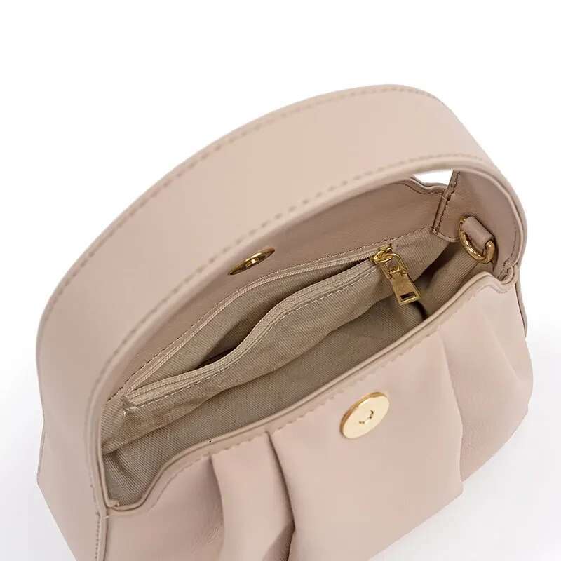 Fashion Summer Genuine Leather Pleated Cloud Bag Small Shoulder Crossbody Bags Brand Designer Female Soft Daily Casual Handbags