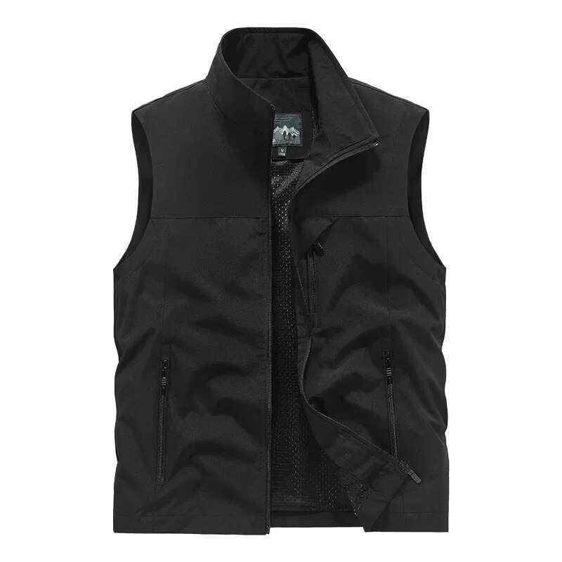 New Men Spring Outdoor Tactical Men's Sleeveless Waistcoat Multiple Pockets Plus Size Male Fishing Vest Outwear