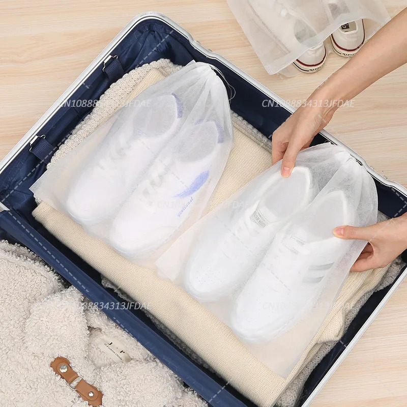 1030 shoe covers nonwoven fabric dustproof drag transparent storage bag travel dry protection 250318