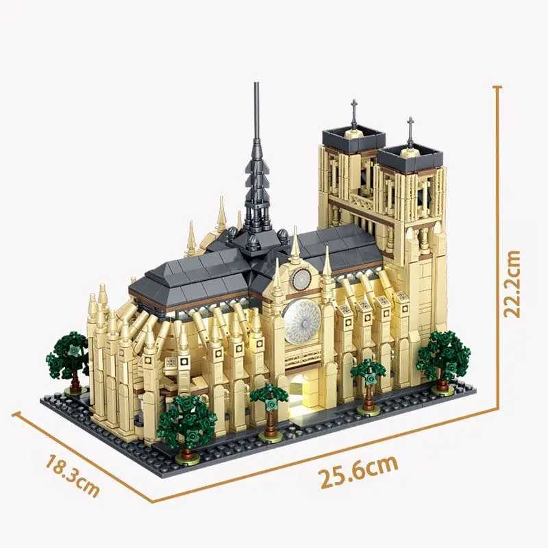 Notre-Dame de Paris Architectural Model Kit 21061 Collectible Building Blocks With Light Micro Bricks Toys Kid Adult GiftsXJ250318