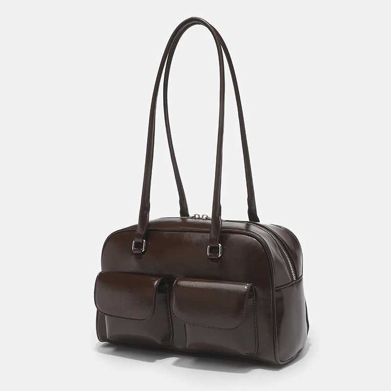Korean Internet celebrity single hand bag standing bowling bag Bost handbag casual handbag Y250318