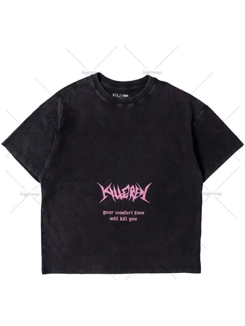 Pure Cotton Y2K Trendy Harajuku T-shirt European and American High Street Fashion Clothing Casual Versatile Loose Short SleevesT250318