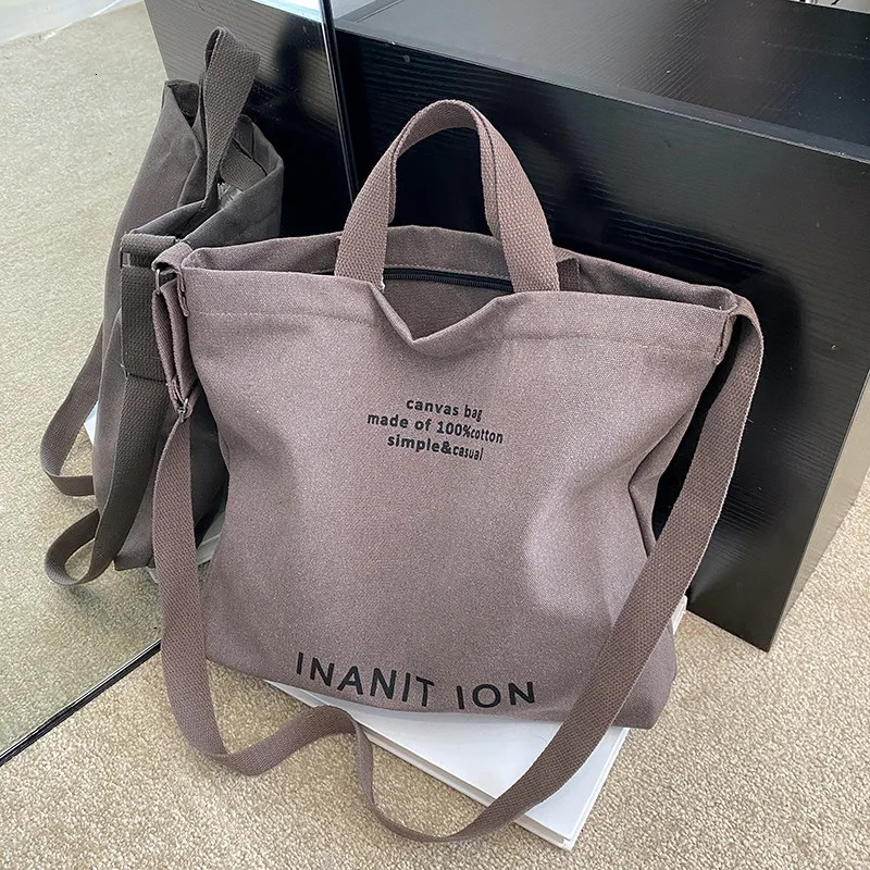Japanese Canvas Mens and Womens Simple Cross-body Bag Wash Canvas Thick Handbag Large Capacity Arts Students Package Satchel R250318