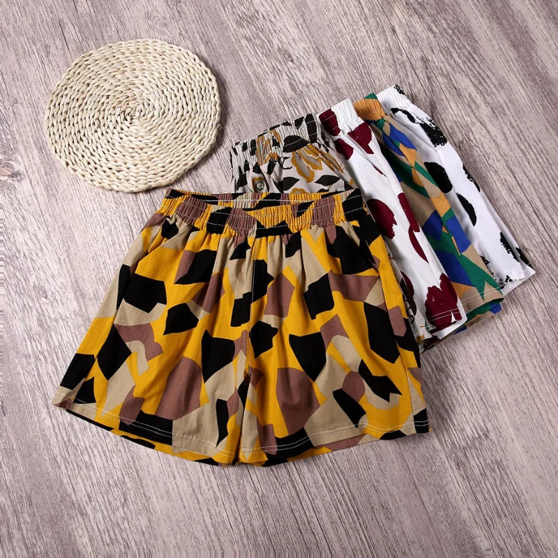 Woman Cotton Linen Shorts Summer Women Clothing Bottoms High Waisted Print Short Pants Female Casual Harem Shorts Pattern 250318