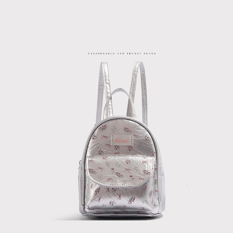 2025 Summer New Shiny High quality Backpack Fashion Designer Niche Western Style Mini Pink Flower Outdoor Waterproof Backpack Women s Handbag Storage 