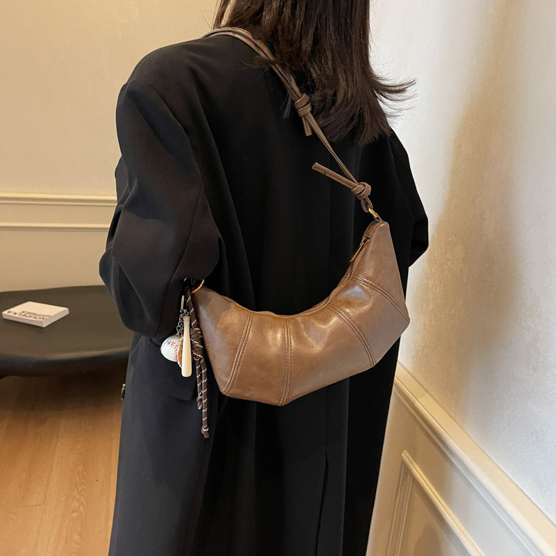 2025 Summer New High quality Croissant Fashion Designer Women s Handbag Light Luxury Crossbody Bag Brown Multifunctional Denim Wallet Storage Bag