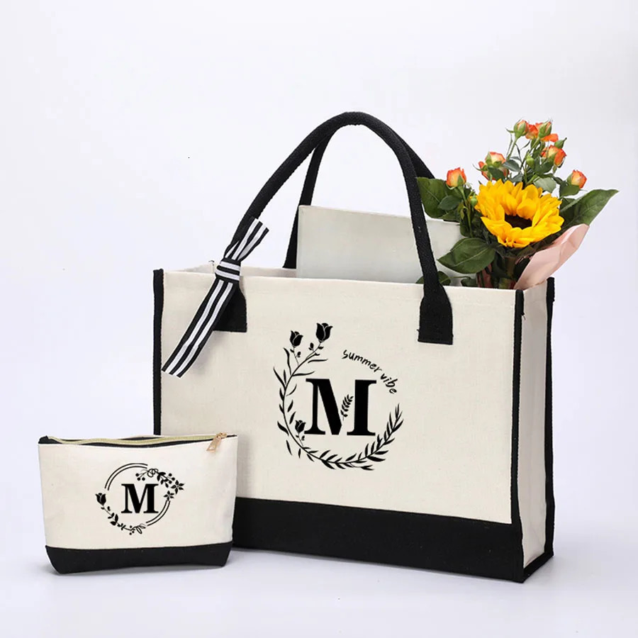 Alphabet Printing Large Capacity Ladies Tote Bag Fashion Hundred Canvas Handbag Daily Tote Shoulder Sons Mother Bag Set R250318