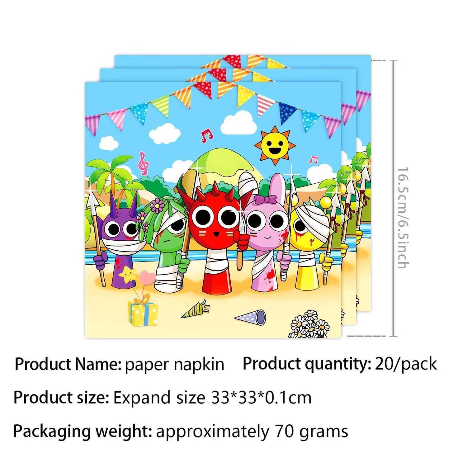 Incrediblebox Birthday Party Decoration Incrediblebox Sprunki Theme Disposable Party Plate Tablecloth Latex Balloon Baby Shower Supplies X250318