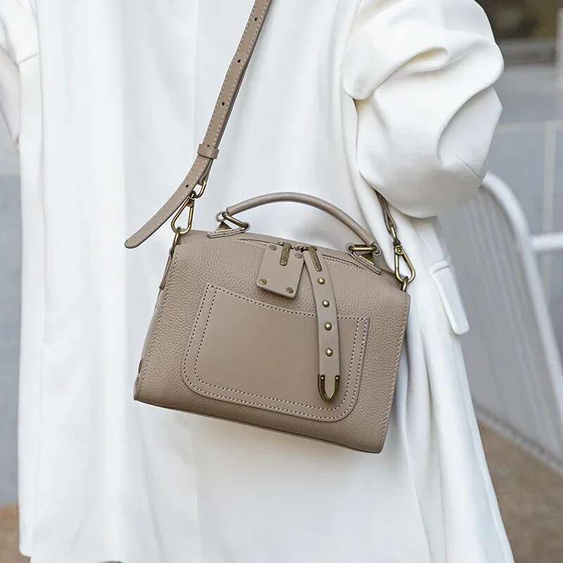 Women's Cowhide Genuine Leather Handbags Ladies Trend Designer Crossed Bag Pillow Lady Shoulder Crossbody Bags For Female