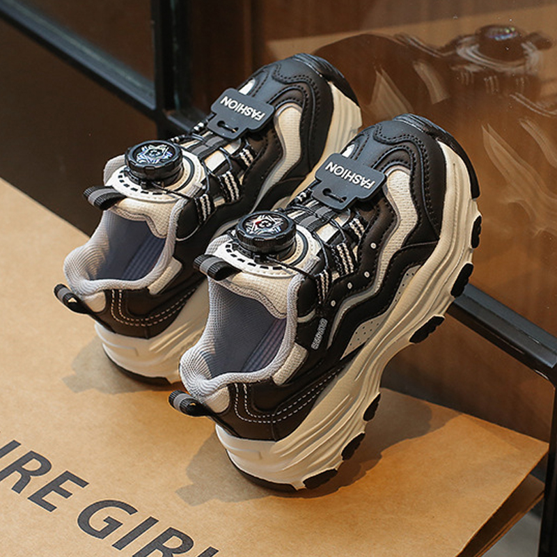 Big Kids Sport Shoes Children Running Shoes 2025 Autumn and Winter New Fashion Button Toddler Girls Boys Sneakers Trainers Big Size US10C-US6.5Y 00025