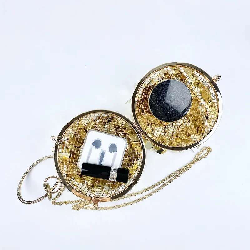 Meet You Metal Acrylic Round Ball Evening Bags Women Fashion Bg Sequins Design Female High Quality Clutch Dinner Purse