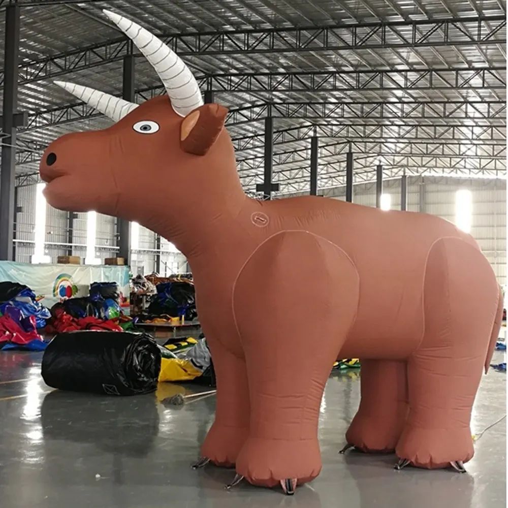 High quality 2/4/6mH Eye-catcher giant inflatable bull cattle model , North America buffalo for farm/pasturage advertising