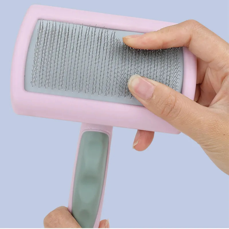 Dog Brush Stainless Steel Comb Massage Beauty Pet Hair Removal Cleaning Tool Soft Handle Cat 250318
