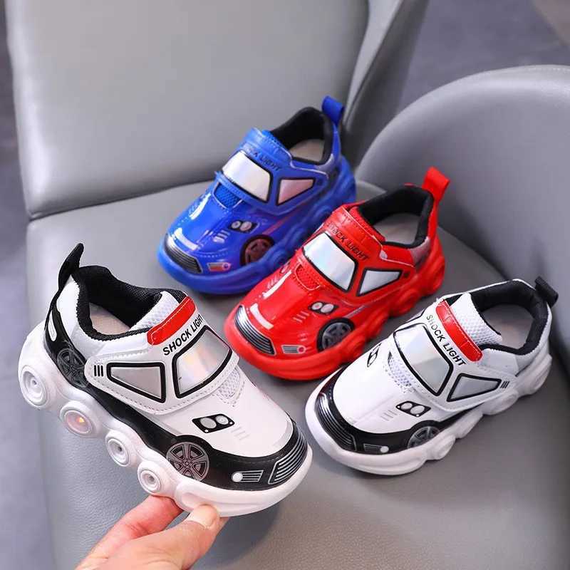 Tenis childrens LED shoes car luminous childrens casual sports shoes anti slip breathable boys shoes fashionable luminous sports shoes TenisXJ250318