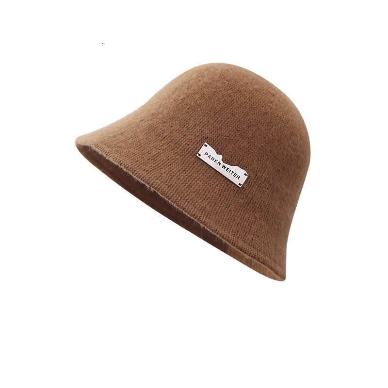 New Iron Label Women's Fashion Trendy Style Solid Color Pot Spring and Autumn Plain Face Covering Water Bucket Fisherman's Hat