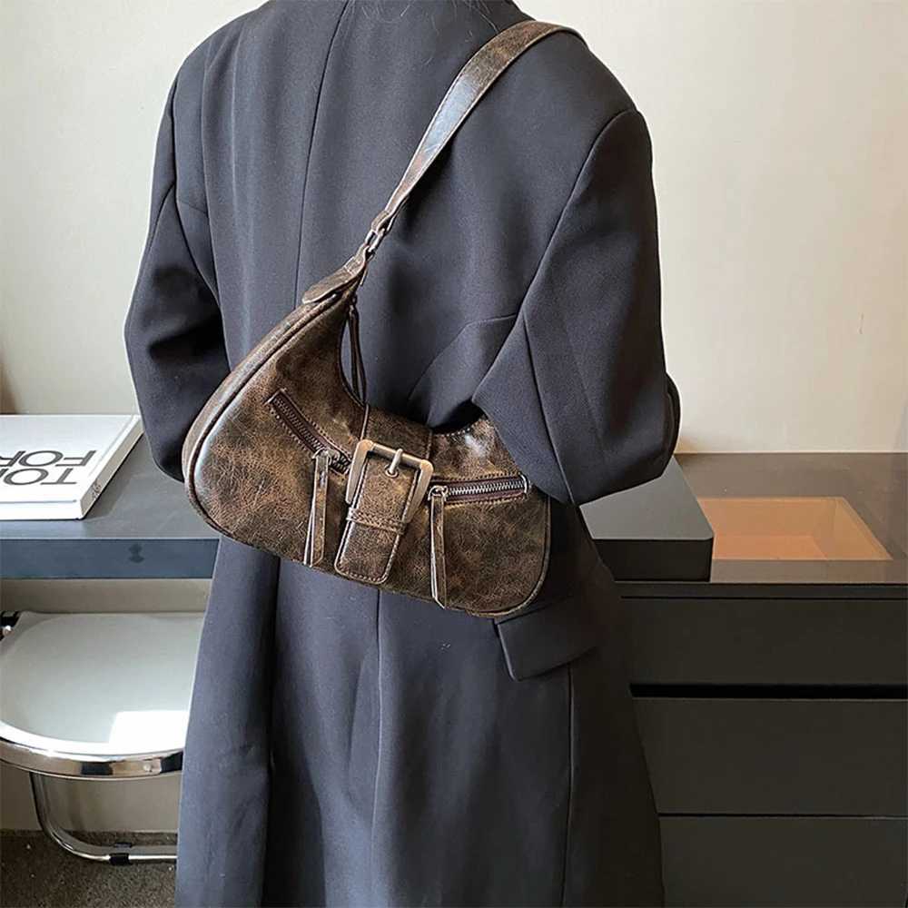 belt design PU leather wens shoder bag Y2K small wens armpit crossbody bag and handbag-ll Y250318