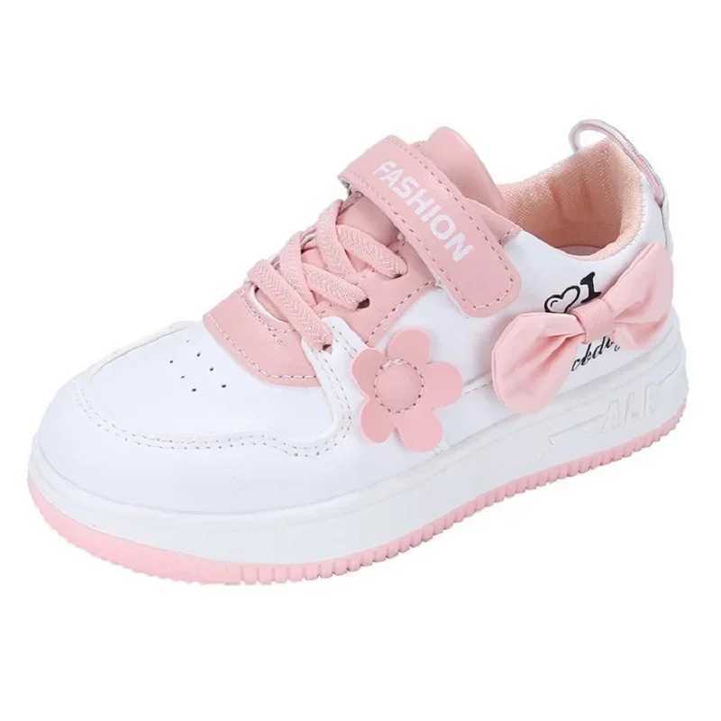 Youth outdoor sports shoes cute bow sports shoes for students comfortable and soft running shoes casual tennis shoes W250318