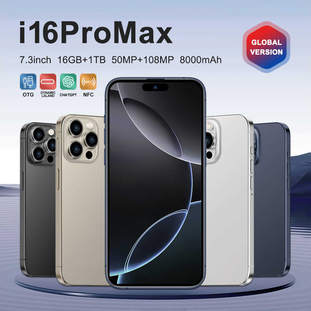 Smartphone with 5G Cell Phones New i16ProMax Smartphone 4G All Network Android Phone Available z250319