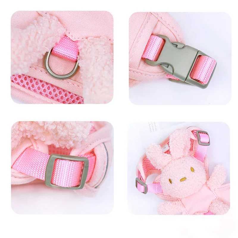 Cute Anti-breakaway Leash for Small To Medium Dogs Toy Design Chest Harness Cute Adjustable for Cats Bunny-shaped Pet CollarT250318