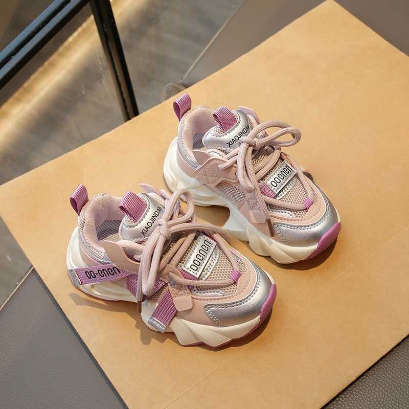 Childrens sports shoes for spring and summer 2024 new styles for girls fashionable casual clothing durable student mesh breathable running shoes W2503
