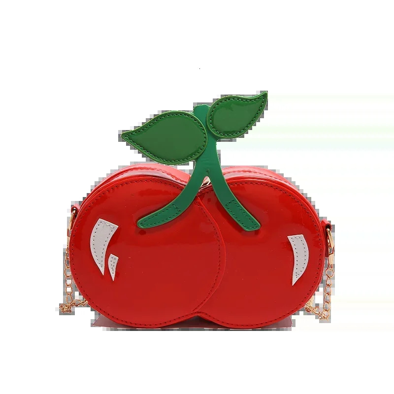 PU Exquisite Zipper Crossbody Bags Solid Cherry Cute Ladies Bags 2025 High Quality CHAINS Hard Versatile Womens Handbags R250318