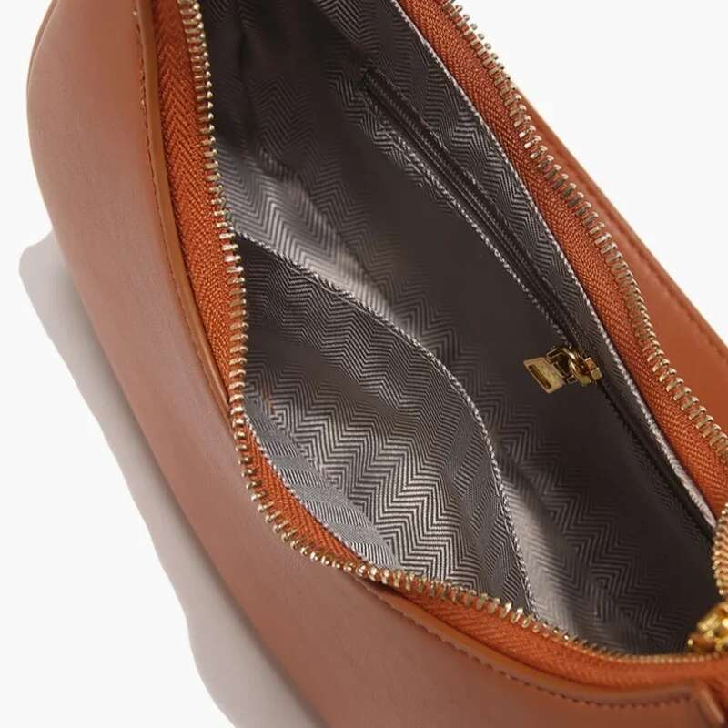 Fashion Half Moon Hobo For Women 2024 Soft Pu Leather Zipper Underarm Quality Shoulder Bag Casual Shopper Female