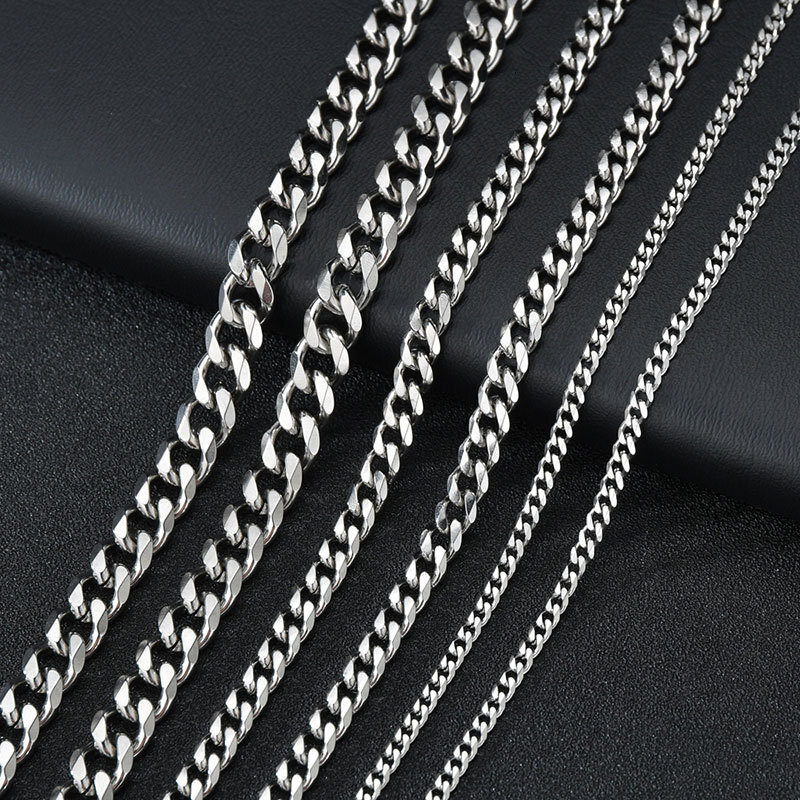 Stainless Steel Necklace Men's And Women's Ins Cuban Chain Hip Hop Titanium Steel Thick Chain Jewelry