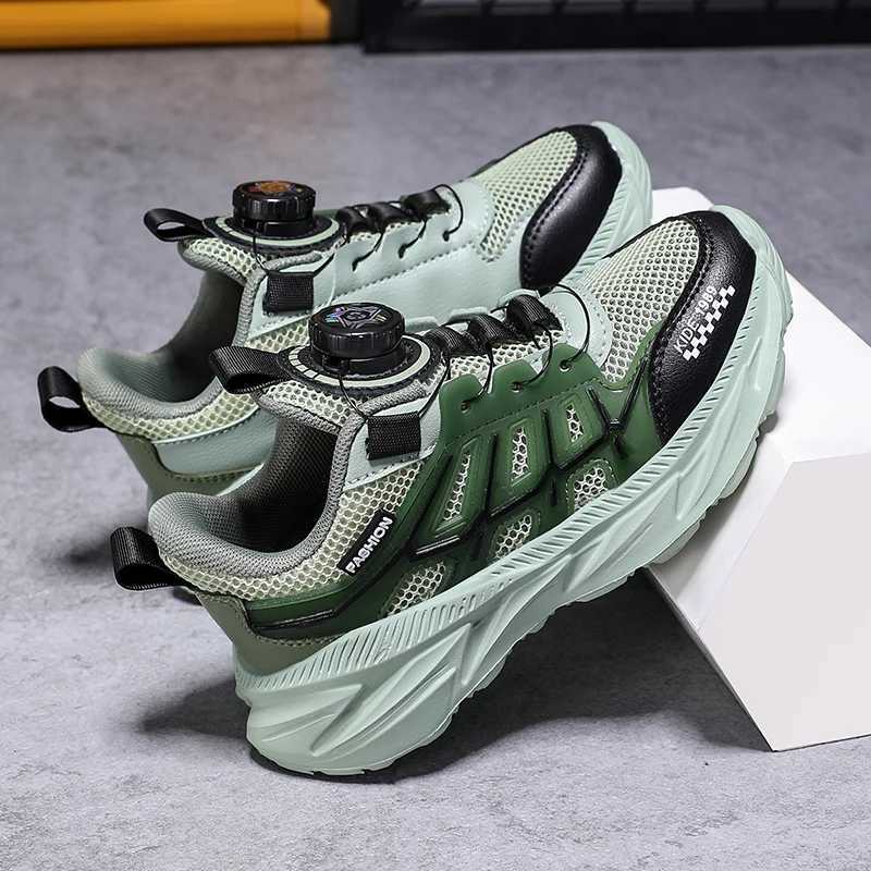 Boys Basketball Sports Shoes for Boys Running Shoes Kids Lightweight Shoes Childrens Sneakers Rotary Buttons Outdoor Shoes W250318
