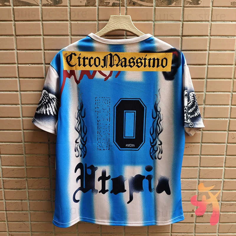 Men's T-Shirts Inventory UTOPIA jersey mesh quick drying sports disappearance No.10 blue and white striped eagle pattern mens top T250318