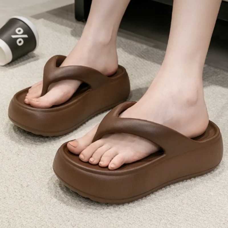 Popar Chunky platform toe clip sandals 2025 Wen New Thick Bott Slip Silppers EVA Anti-t Sandalia De Mujer 5cm Y250318