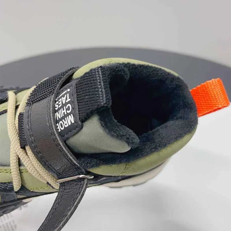 Childrens sports shoes autumn and winter boys sports shoes girls plush cashmere warm lining casual shoes Studnet shoes teenagers running apartments W2