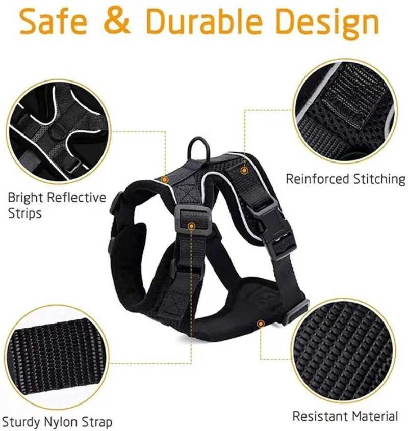 ZFUN cat harness and belt for walking leak proof soft adjustable vest harness for cats breathable reflective belt jacketT250318
