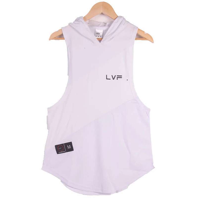 Mens Gyms Bodybuilding Stringer Tank Top With Hooded Vests Fiess Clothing Male Sleeveless Cotton Undershirt Muscle Tankops