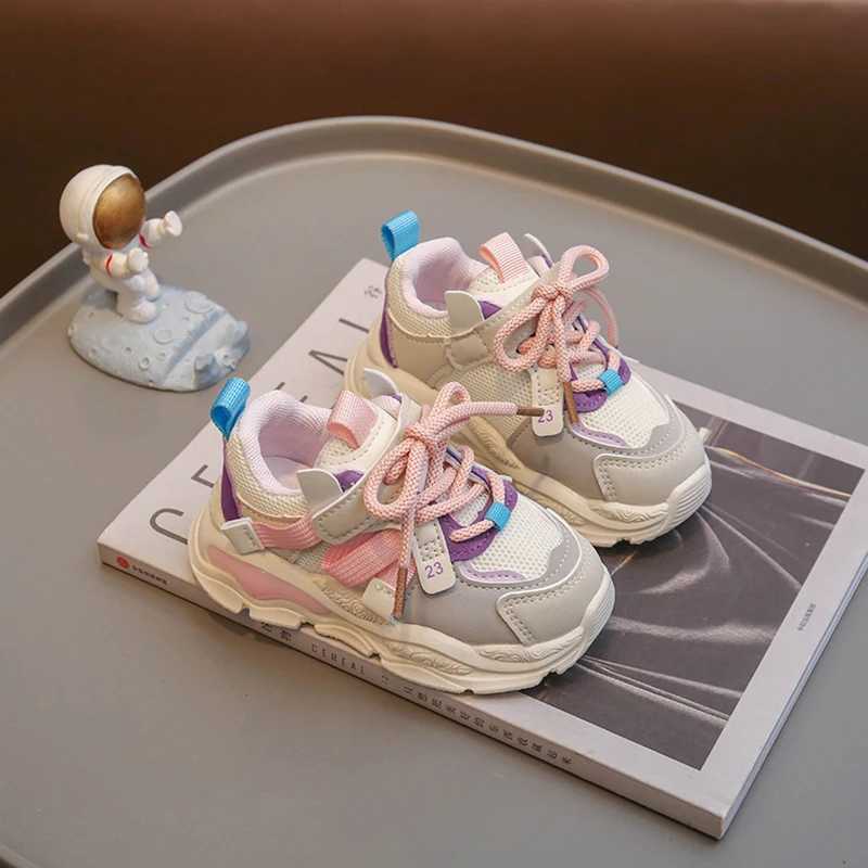 2024 Kids Sport Shoes Fashion Cross-tied Mesh Breathable Boys Sneakers Spring Autumn Children Girls Outdoor Running Shoes G02122 W250318