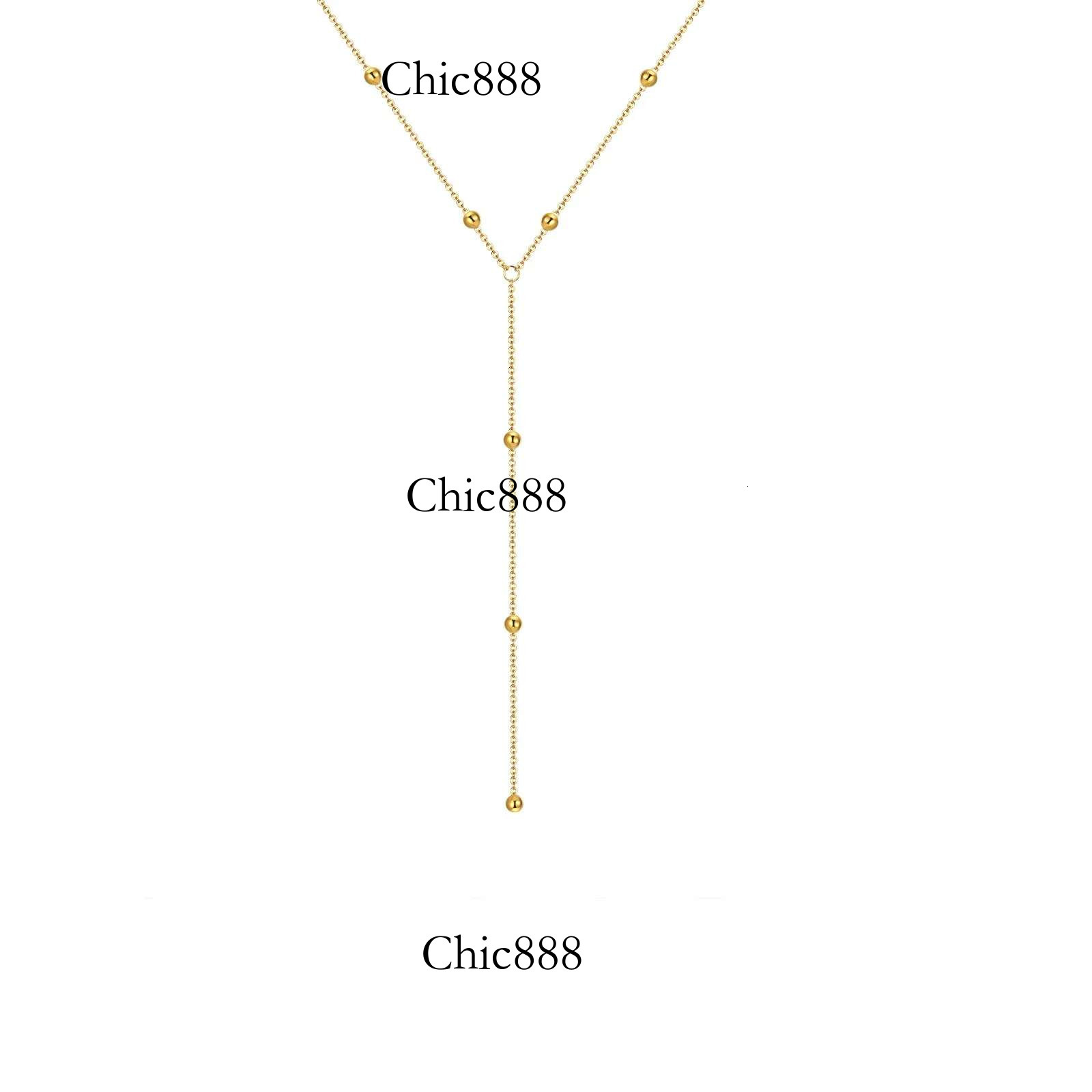 Fashion Simple Geometric Tassel Bead Collarbone Chain For Women Long Necklace Accessories Gifts Jewelry