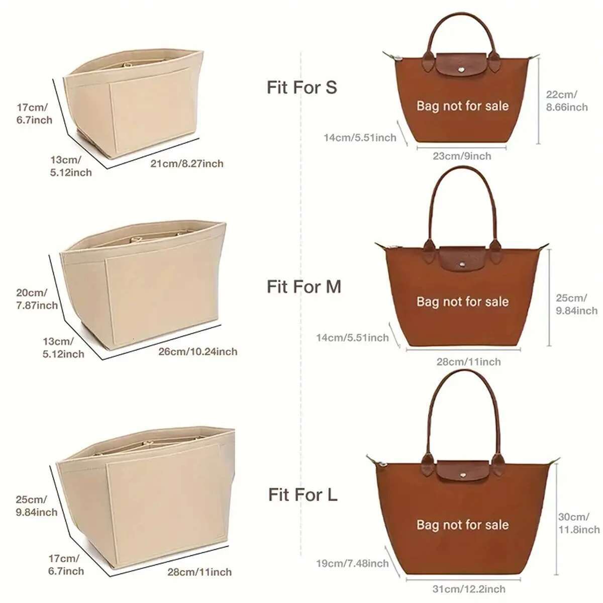 Insert Felt Fits Tote Support Ed Storage Cosmetic Bag Small Shoulder Bags