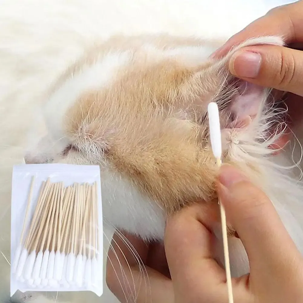 Pet Ear Cleaner Cotton Buds Cotton Swab Sticks Cotton Buds For Dog Cat Ear Wax Removal Pet Supplies