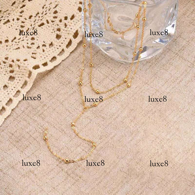 Gold Plated Lariat Necklace for Women, Double Laryered Long Chain Drop Pendant Choker Necklaces Fashion Gifts