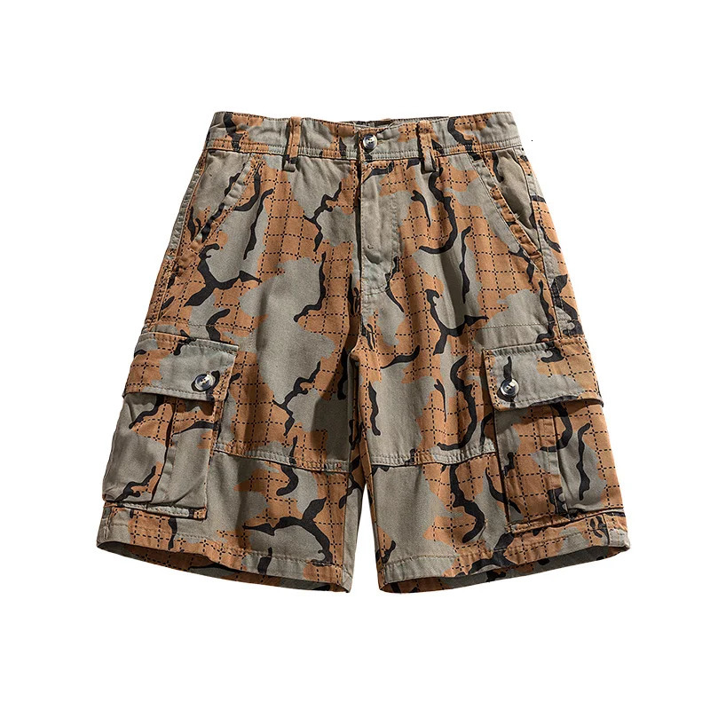 Fashion Street cargo shorts mens summer loose straight casual fully matched fashionable printed cut pants 250317