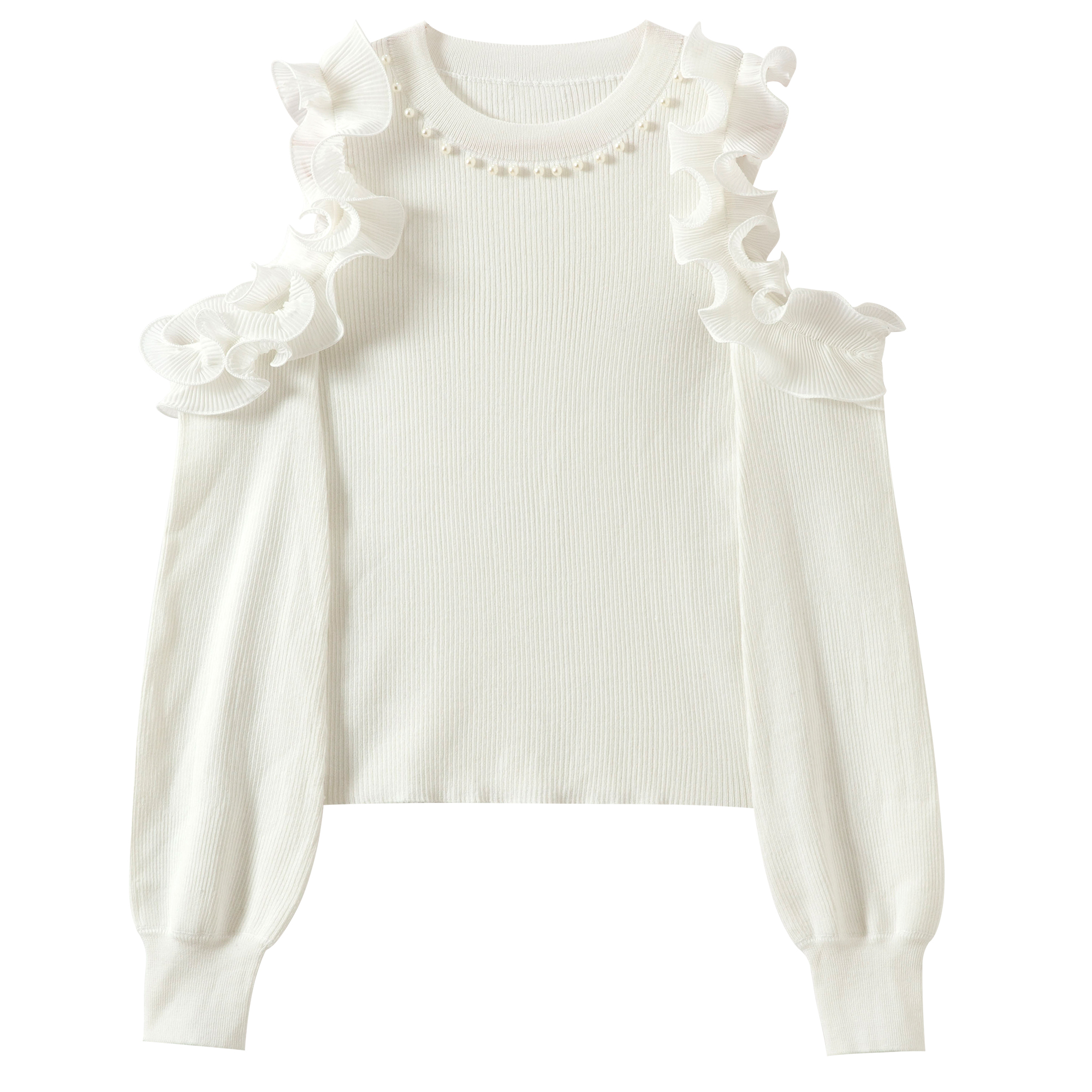Elegant Ladies' Off-Shoulder Sweater Soft Knit Fashion Statement Piece