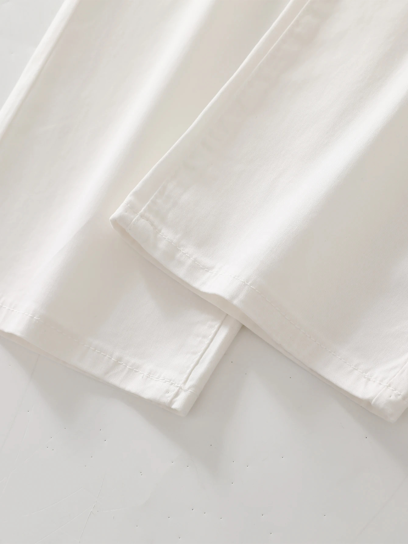 Mens Classic Straight White Cotton Chino Pants Business Casual Trousers 2842 Pure Comfort Fit Office Wear 250311