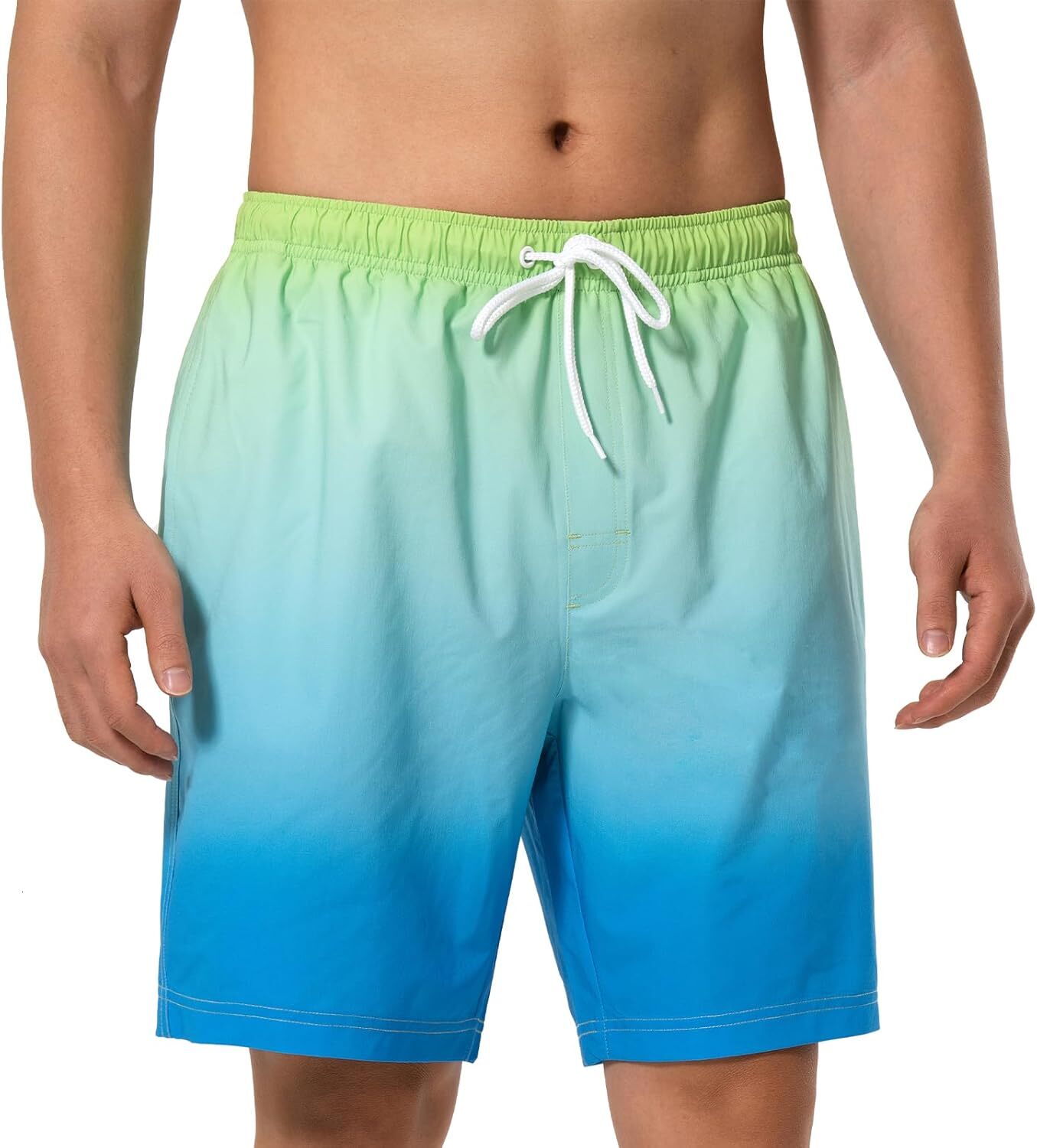 Mens Swim Trunks Inseam Quick-Dry Lightweight Stretch Bathing Suit Swimming Trunks for Men Fashion gradient shorts