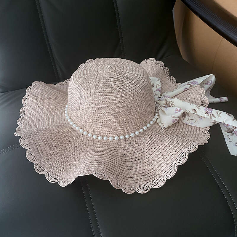 Sunshade hat for women, Korean version grass small and fresh, UV resistant sun foldable beach hat, trendy