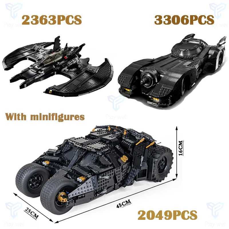 85033 Movie Super Heros 1989 Batwing Batmobile 76139 76240 76161 Building Block Brick Toy for Children Christmas Birthday GiftXJ250318