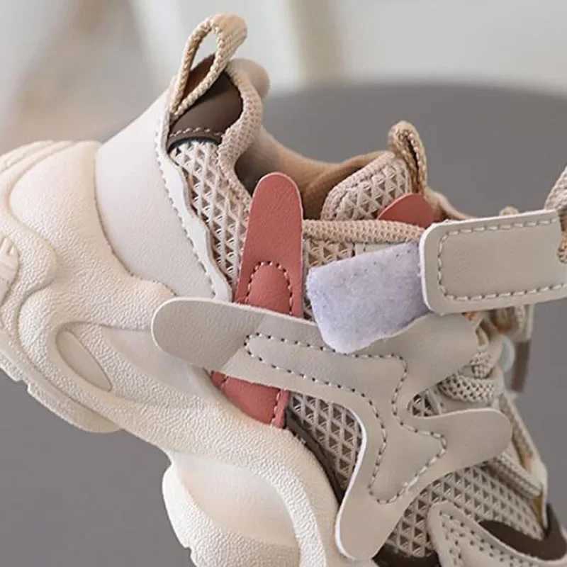 Childrens boys sports shoes summer boys mesh sports shoes breathable childrens running sandals purple khaki color W250318