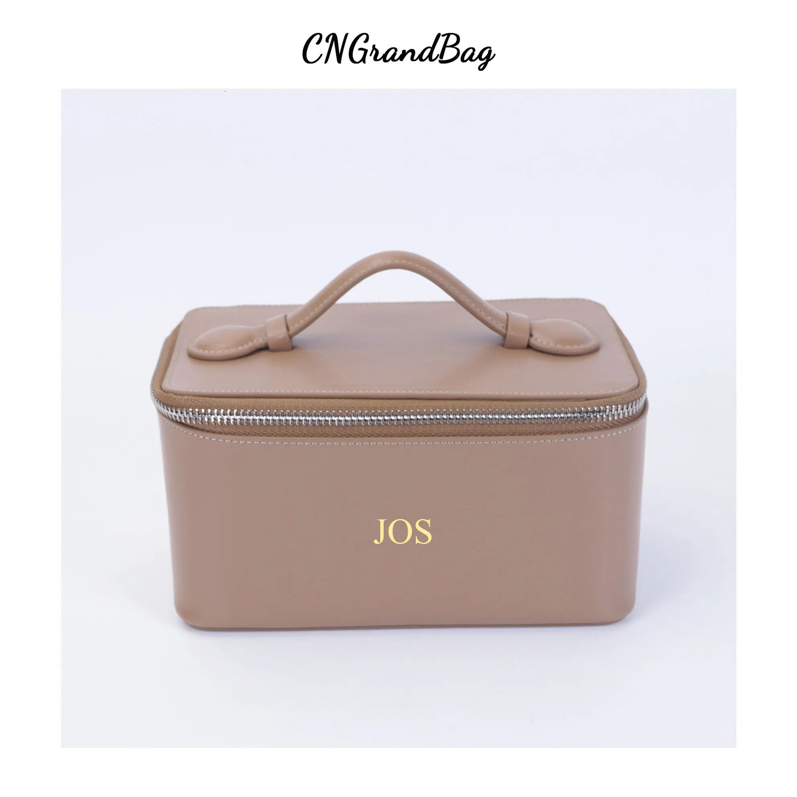 Customized Genuine Leather Hand-Held Cosmetic Bag Large-Capacity Storage Bag Wash Bag Waterproof Stiff Travel Bath Storage Box 250314