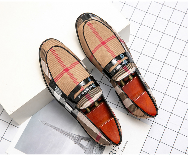 spring and autumn low-cut formal leather shoes Peas shoes color-blocking casual leather shoes Large size 47 48 leather shoes for men