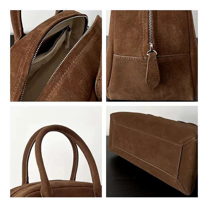 MABULA Vintage Women Genuine Suede Leather Tote Handbag Design Top Handle Phone Purse Fashion Ladies Work Commuter Bag
